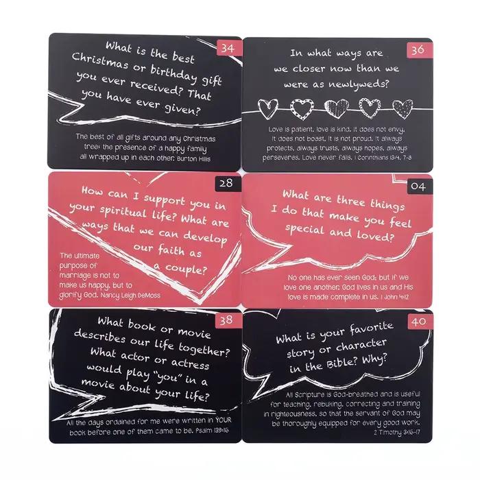 Cartes de conversation pour couples : jeu de société pour la communication et le plaisir dans la chambre à coucher