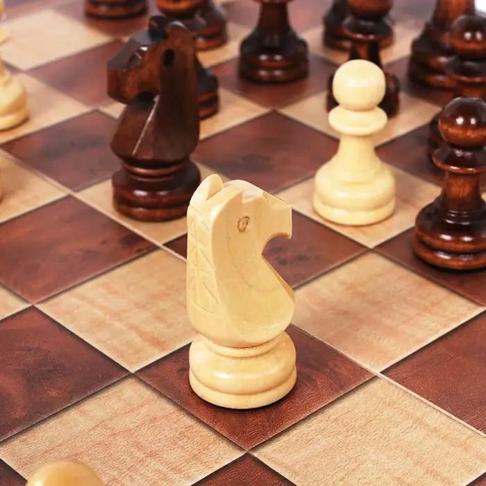 Échiquier portable pliant en bois pour adultes