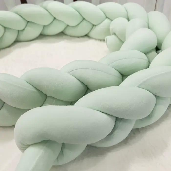 1M/2M/3M/4M bébé pare-chocs lit tresse noeud oreiller coussin pour infantile berceau protecteur lit chambre décor ensemb
