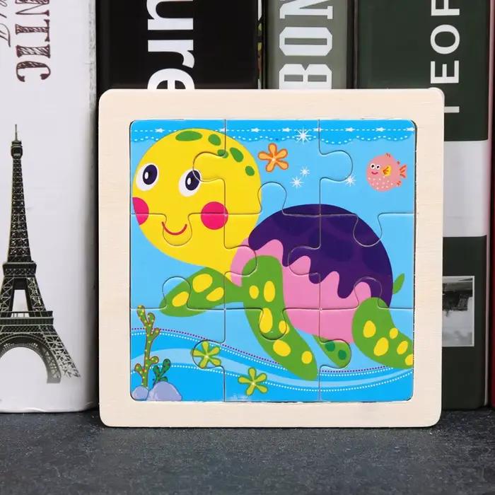 9 pièces de puzzles en bois de petite taille, jouets Montessori, puzzle 3D, jeu de société, jouets éducatifs