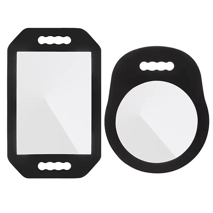 Miroir pour fournitures de coupe de cheveux à domicile, miroir de Salon de coiffure noir avec éponge de Protection en mousse, maquillage de coiffure