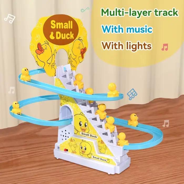 Ensemble de jouets de piste de course pour canards grimpeurs automatiques
