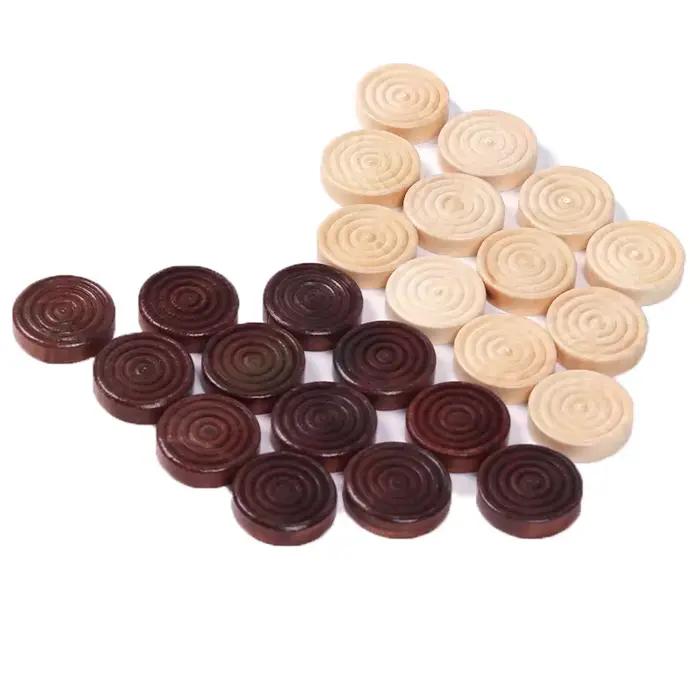 24 pièces/ensemble de pions ronds en bois pour jeux de société