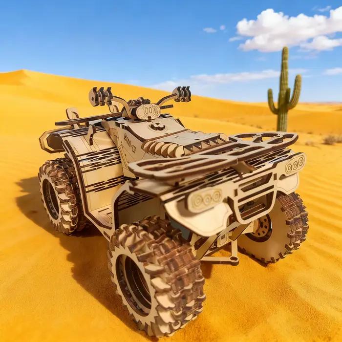 Moto de plage en bois, modèle de Puzzle 3D