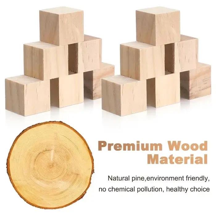 Cubes en bois naturel de 4cm