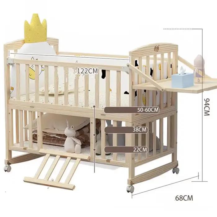 Lit bébé en bois de pin massif
