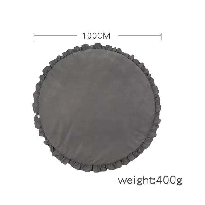 Tapis de jeu rond en coton doux rembourré pour bébé, tapis rampant pour nouveau-né, fille et garçon, tapis de sol pour chambre d'enfant, décoration nordique