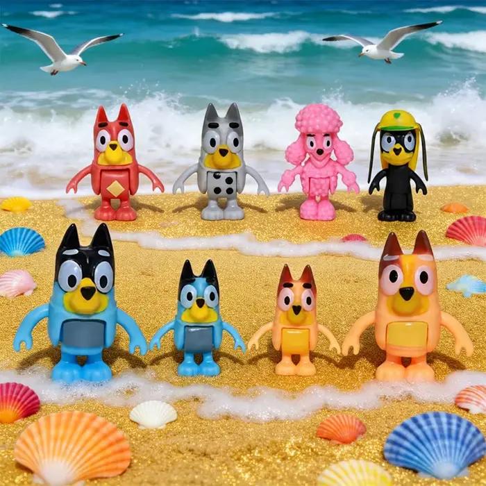 8 figurines articulées Bluey et ses amis
