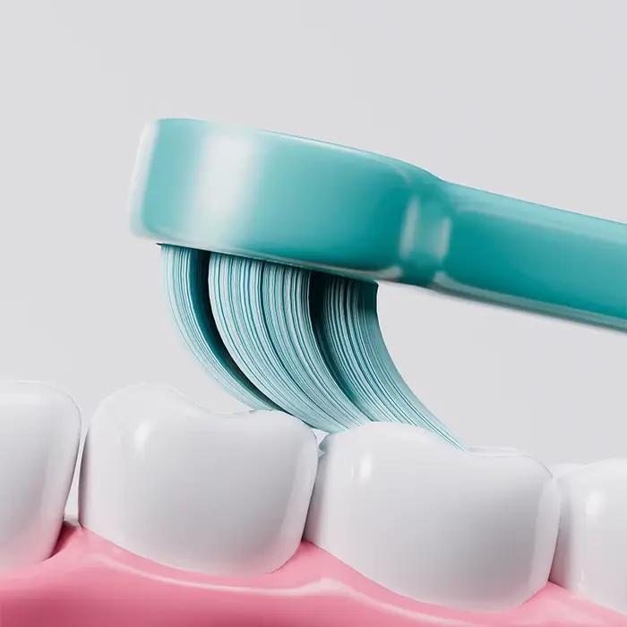 Brosse à dents pour bébé de 0 à 3 ans, mignon, dessin animé, petite tête, brosse à dents pour bébé, emballée individuellement, ventouse inférieure peut supporter