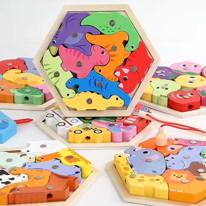 Jouets de pêche magnétiques en bois Montessori