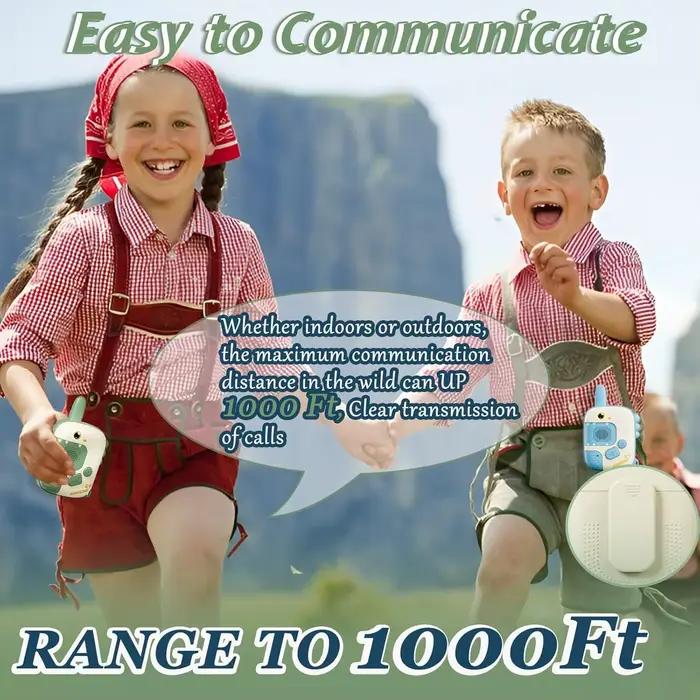 Talkie-walkie portable pour enfants, jouet longue Distance, Transmission sans fil, téléavertisseur, dessin animé, cadeaux de noël, 2 pièces/ensemble