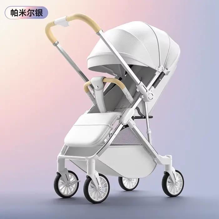 Poussette bébé vue haute peut s'asseoir ou s'allonger bidirectionnelle absorbant les chocs pliable Portable nouveau-né