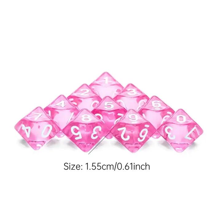 Jeu de société D10 dés 10 pièces numérique 0-9 dés polyédriques pour jeu de rôle de Table DND COC