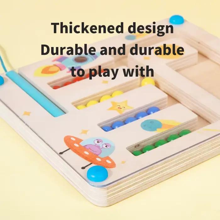 Jeu de labyrinthe à billes magnétiques pour enfants - Cognition des couleurs et des nombres