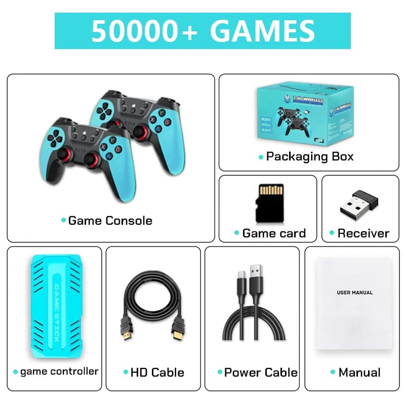 Console de jeu rétro sans fil S905, 128 go, préchargée avec plus de 50 000 jeux, HDMI, prend en char