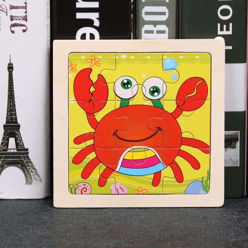11X11CM enfants Puzzle en bois dessin animé trafic d'animaux Tangram bois Puzzle jouets éducatifs Pu