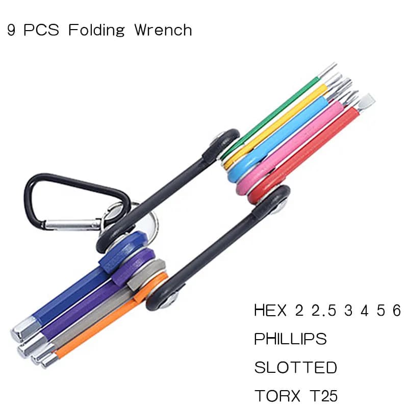 Kit de clés Allen pour vis Allen, 9 pièces, jeu de clés hexagonales à bras Long de 1.5mm à 10mm, out