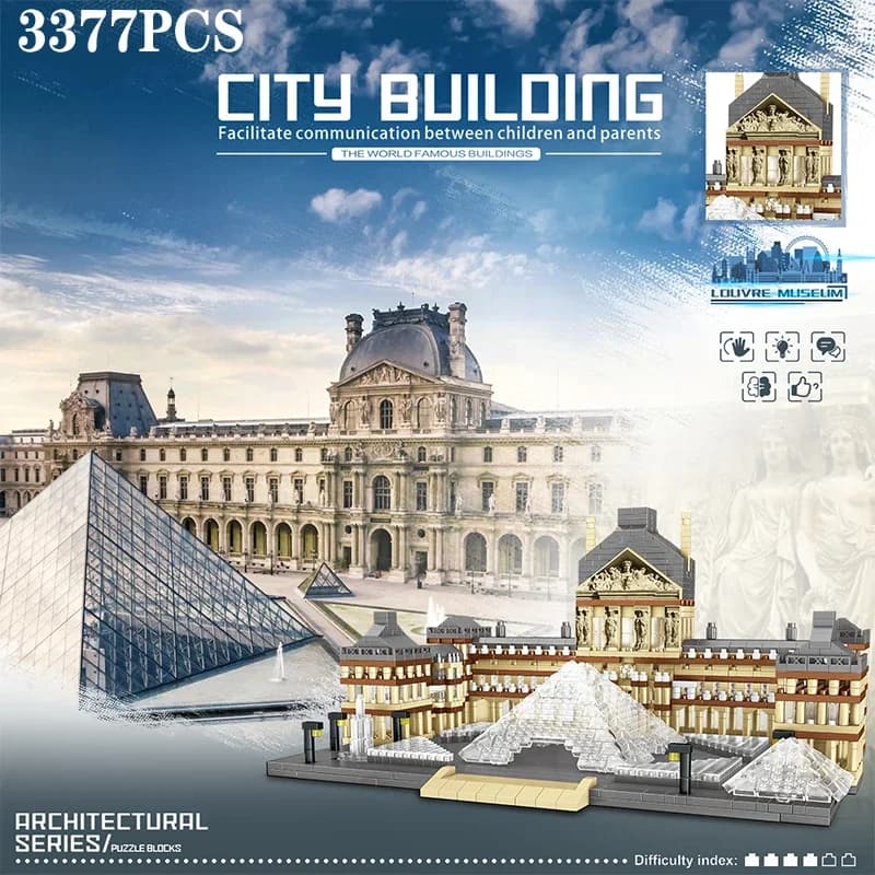 3377 pièces Blocs de construction modèle Lutrin, Attractions mondiales célèbres, Briques de maquette