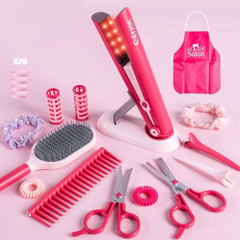 Ensemble de salon de beauté pour filles, jeu de simulation, beurre, sèche-cheveux, fer à friser, anc