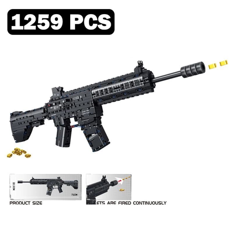 Blocs de construction militaires MOC, Puzzle modèle de fusil d'assaut pour adultes et enfants, cadea
