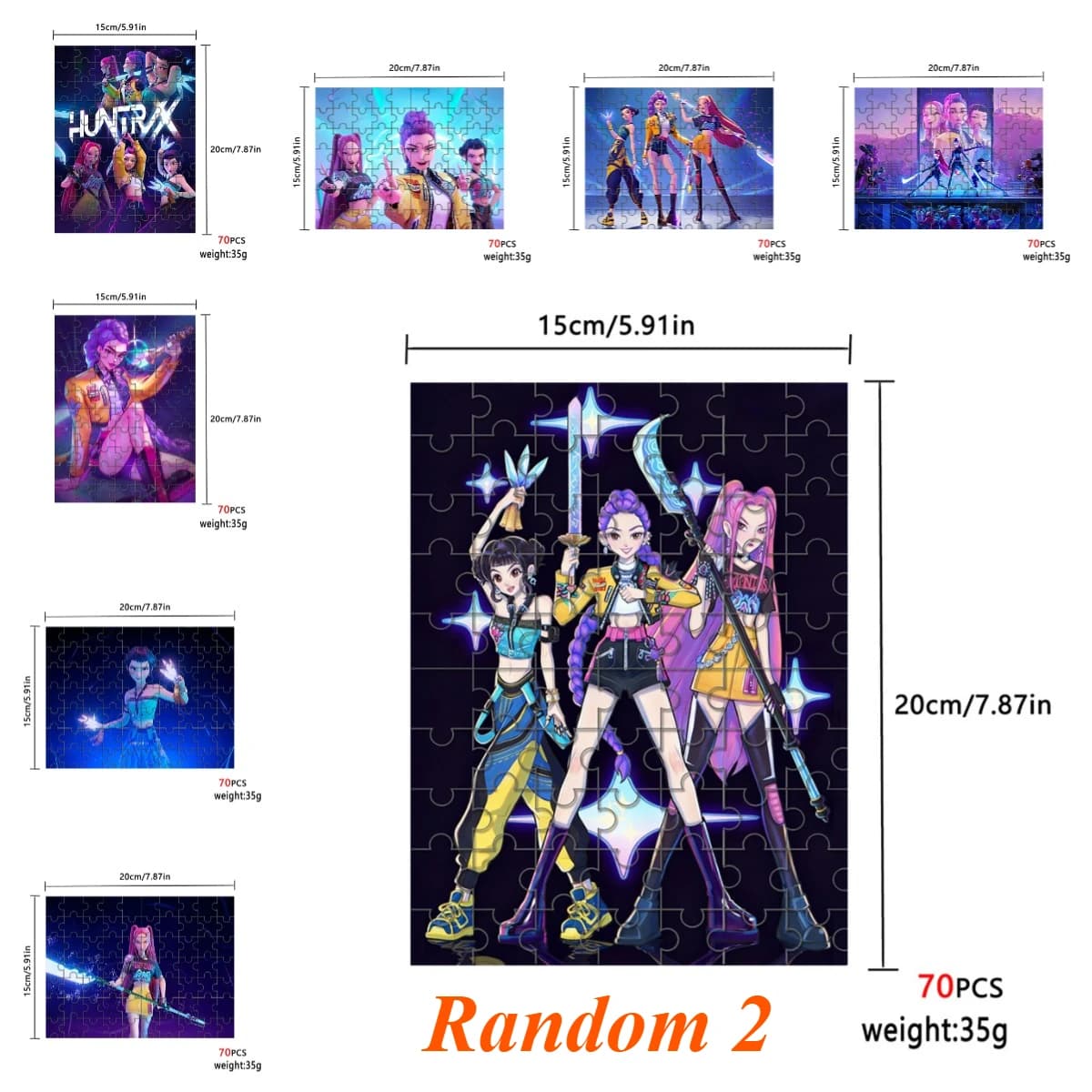 Puzzle en papier de 70 pièces du groupe féminin K-Pop Demon Hunters Rumi Collection