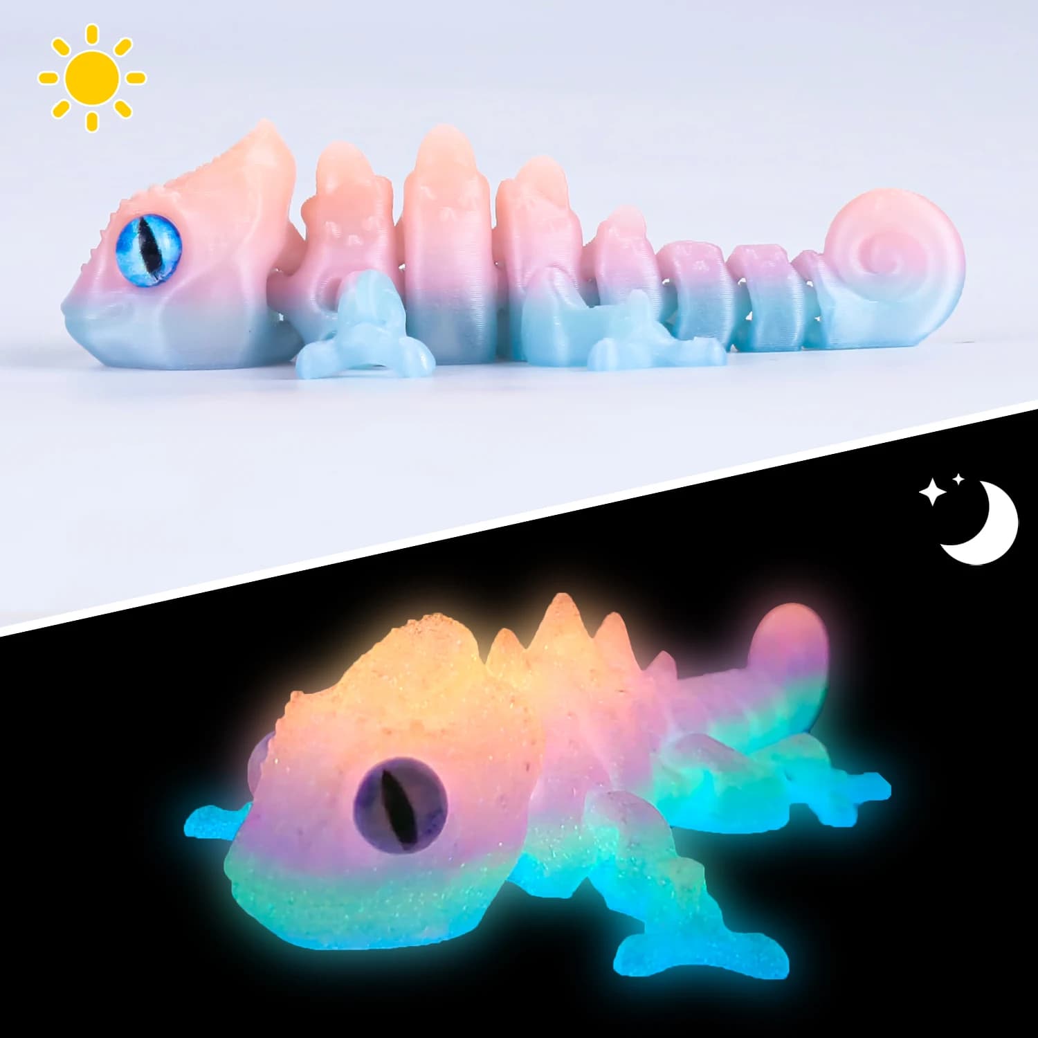 Jouet lézard caméléon imprimé en 3D, articulations flexibles articulées, jouet anti-Stress, décor de