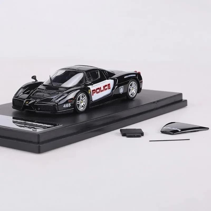 Modèle de voiture en alliage moulé sous pression King Model 1:64 Enzo avec couvercle arrière ouvrant