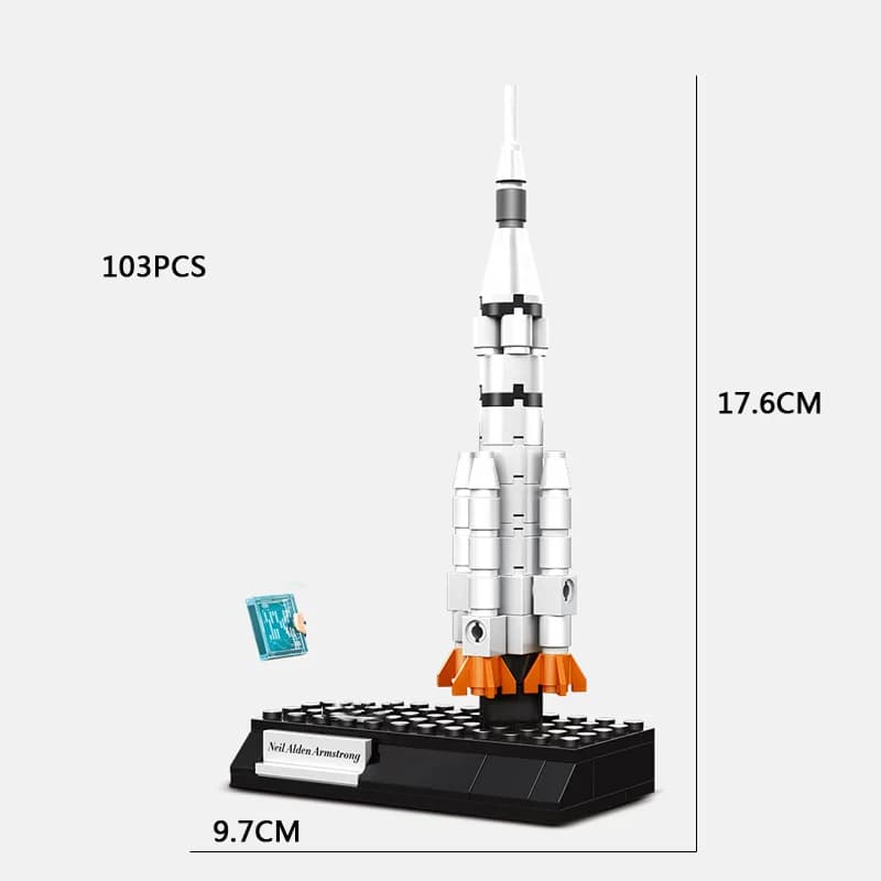 Figurines d'astronome d'exploration spatiale, fusée de nuit, vaisseau spatial satellite, Rover lunai