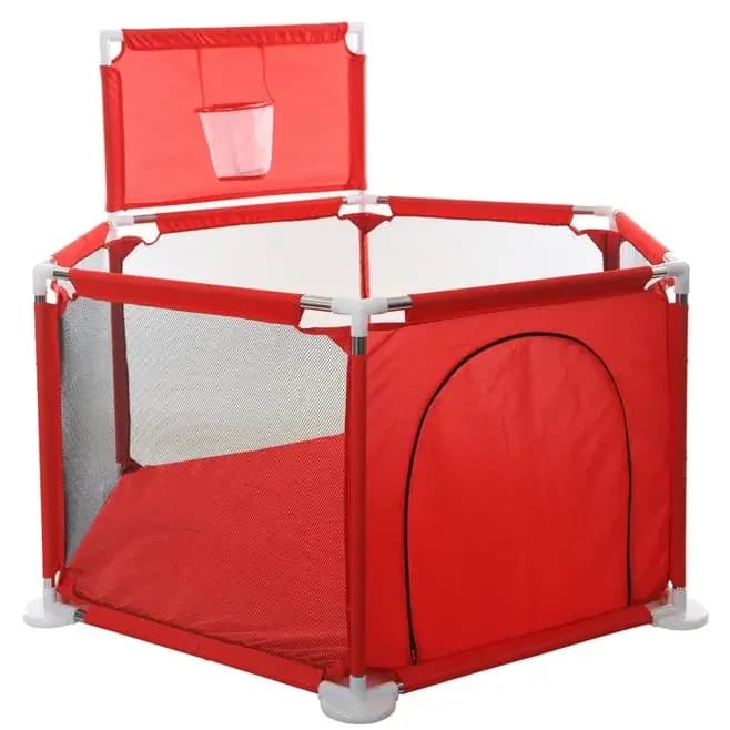IMBABY-Parc hexagonal pour bébé avec panier de basket, aire de jeux pour bébé, activités de sécurité