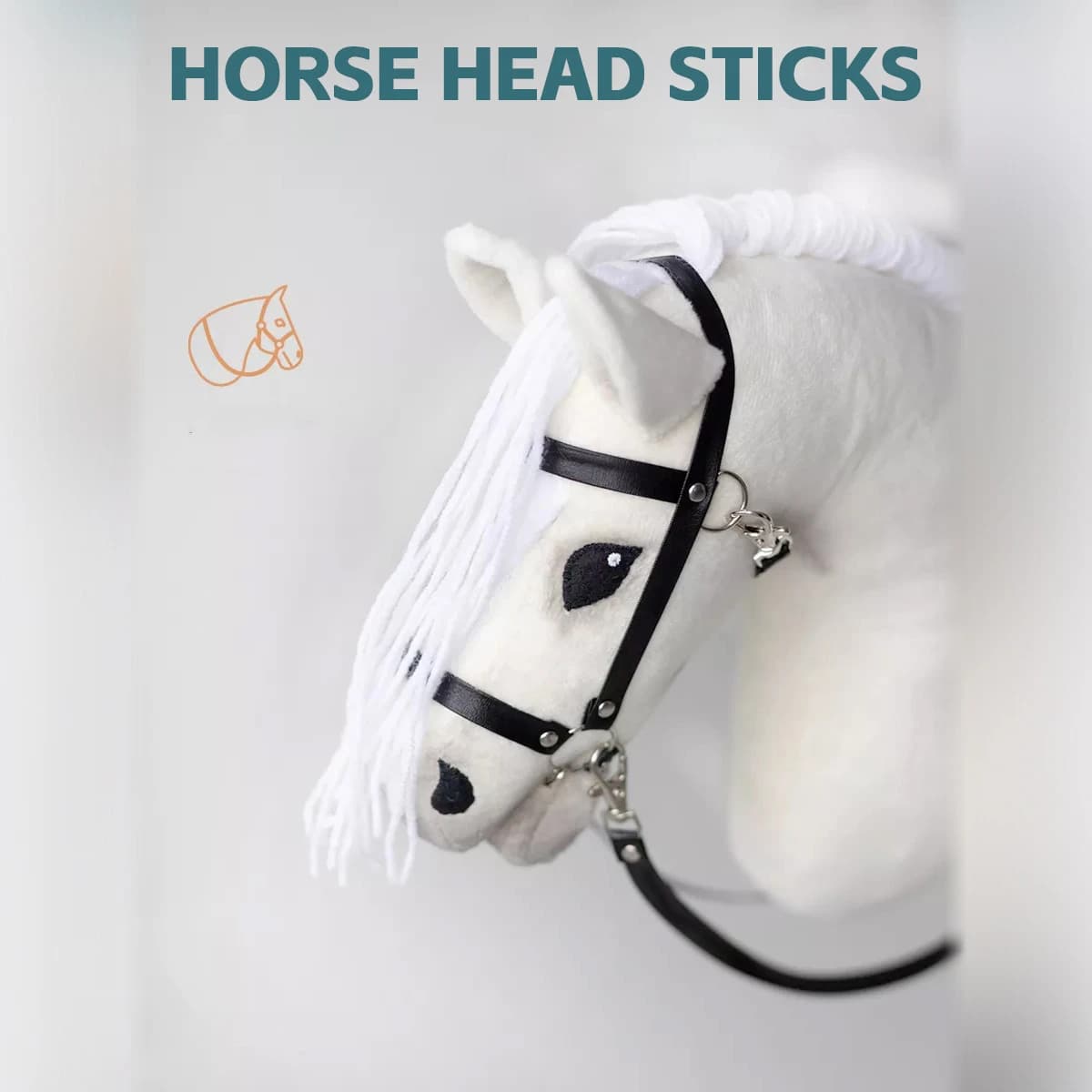 Jouet en peluche cheval avec rênes pour enfants, bâton d'équitation, accessoire de Performance d'équ