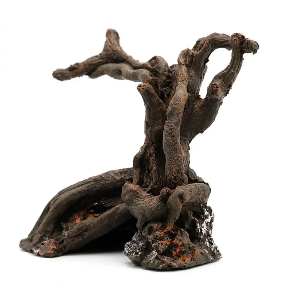 Tronc d'arbre en résine de 12cm, ornement décoratif en bois flotté, crabe ermite, jouet d'escalade,