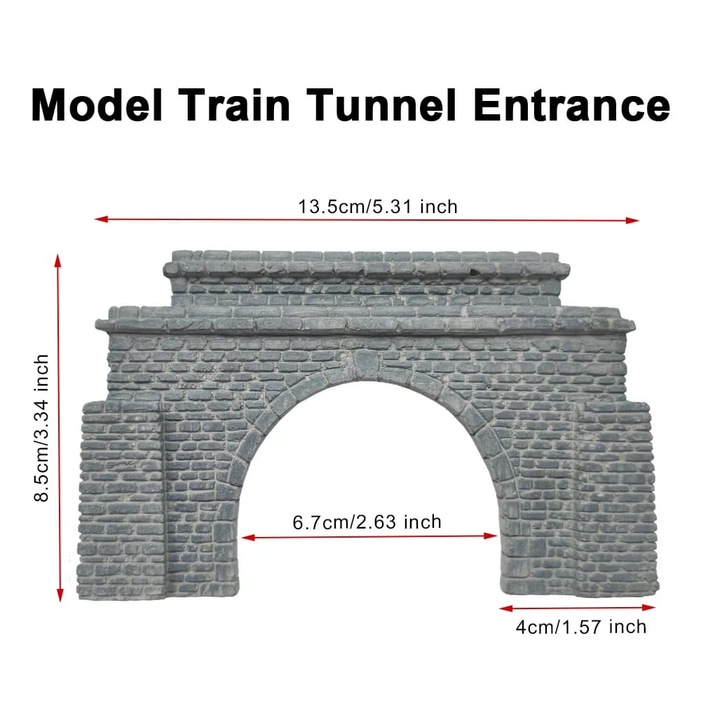 Portique de tunnel de train miniature à l'échelle N 1:160, entrée de tunnel en briques et pierres po
