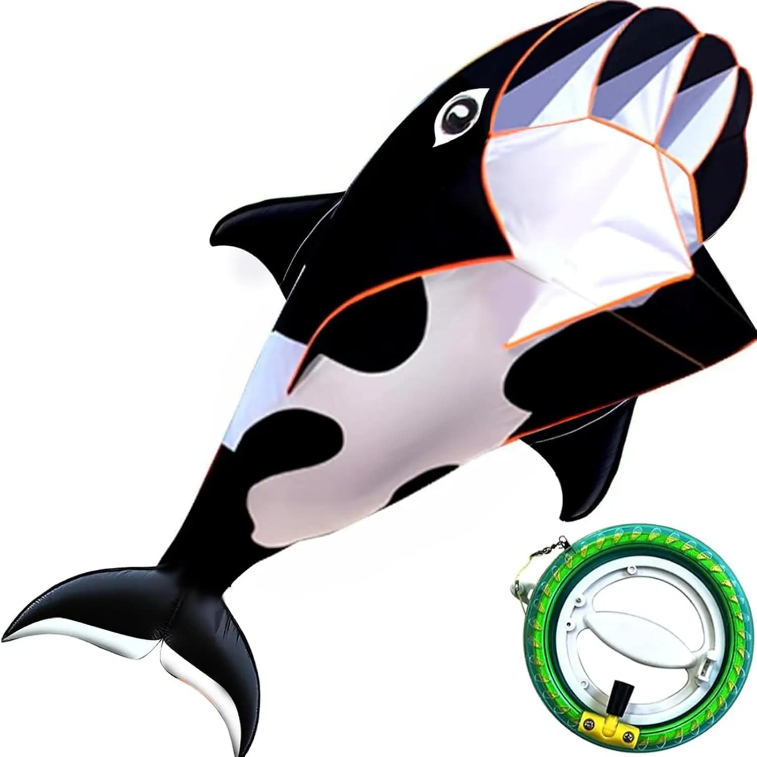 Nouvelle arrivée Sports de plein air ligne unique 57 pouces logiciel noir baleine/dauphin cerf-volan