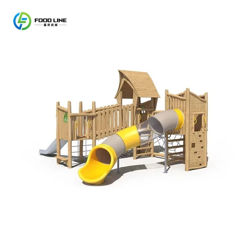 Équipements de terrain de jeu pour enfants en bois écologiques, structures de jeu sur le thème de la