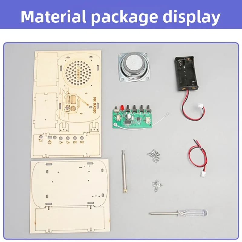 Kit Radio en Bois DIY Rétro FM – Jouet Éducatif STEM, Kit d'Expérimentation Scientifique, Création 3