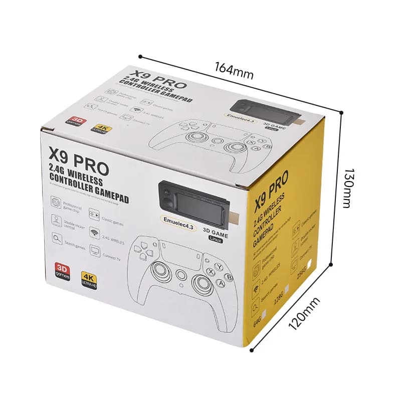 128G 256G X9 PRO GameStick 4KHD TV jeu vidéo Consol jeux 3D pour PSP/PS1/N64/NDS 40 + simulateurs je