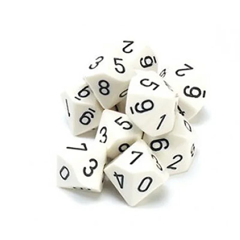 10 pièces/lot dés numériques blancs 0-9 jeu de Puzzle dés à 10 faces accessoire de jeu drôle 16mm