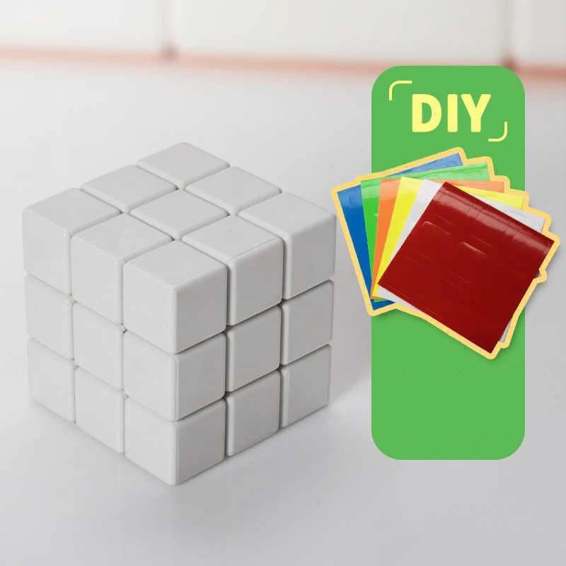 Cube de vitesse vierge 3x3 autocollant bricolage casse-tête Puzzles cadeaux éducatifs pour enfants g
