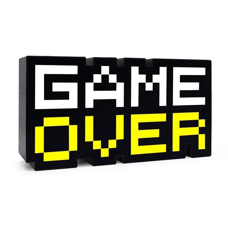Veilleuse LED Game Over avec chargement USB, lampe icône 3D pour enfants, 7 couleurs Proxy, décorati