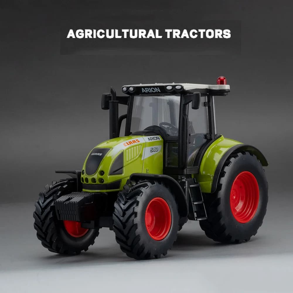 Tracteur agricole moulé sous pression en alliage 1:32, modèles de jouets, roue avant, tige hydrauliq