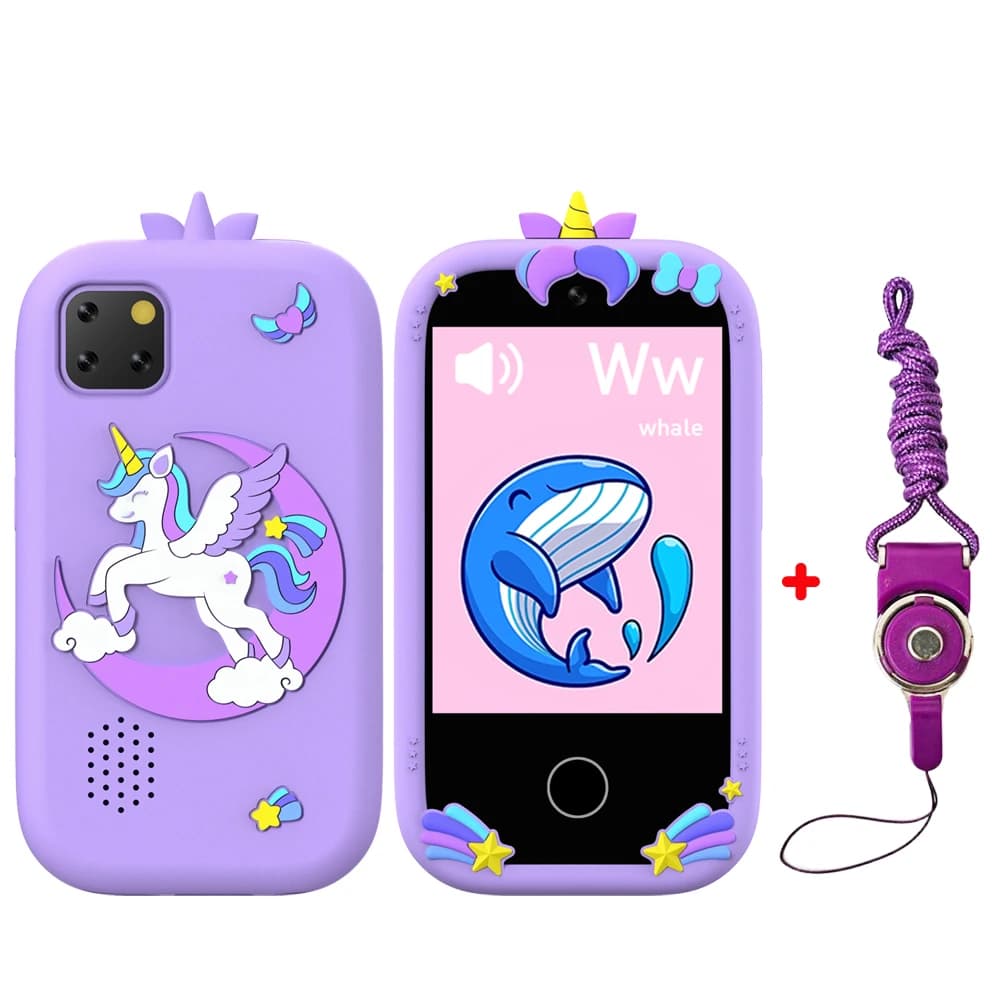 Jouet smartphone pour enfants avec 18 jeux de puzzle, appareil photo, lecteur MP3, téléphone éducati