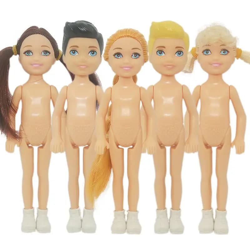 Kawaii 5 personnes garçons filles ensemble enfants jouets frère soeur 5.5 pouces poupées avec chauss