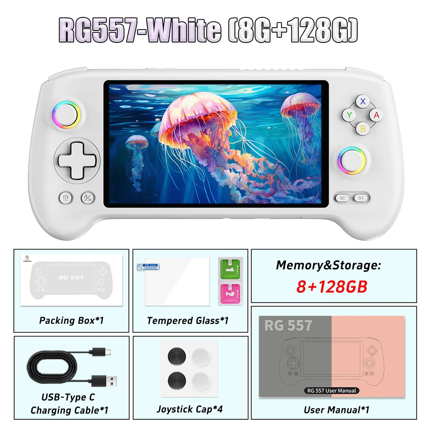 Console de jeu portable Anbernic RG557, écran AMOLED 5,48'', Android 14, 5500 mAh, Bluetooth 5.3, le