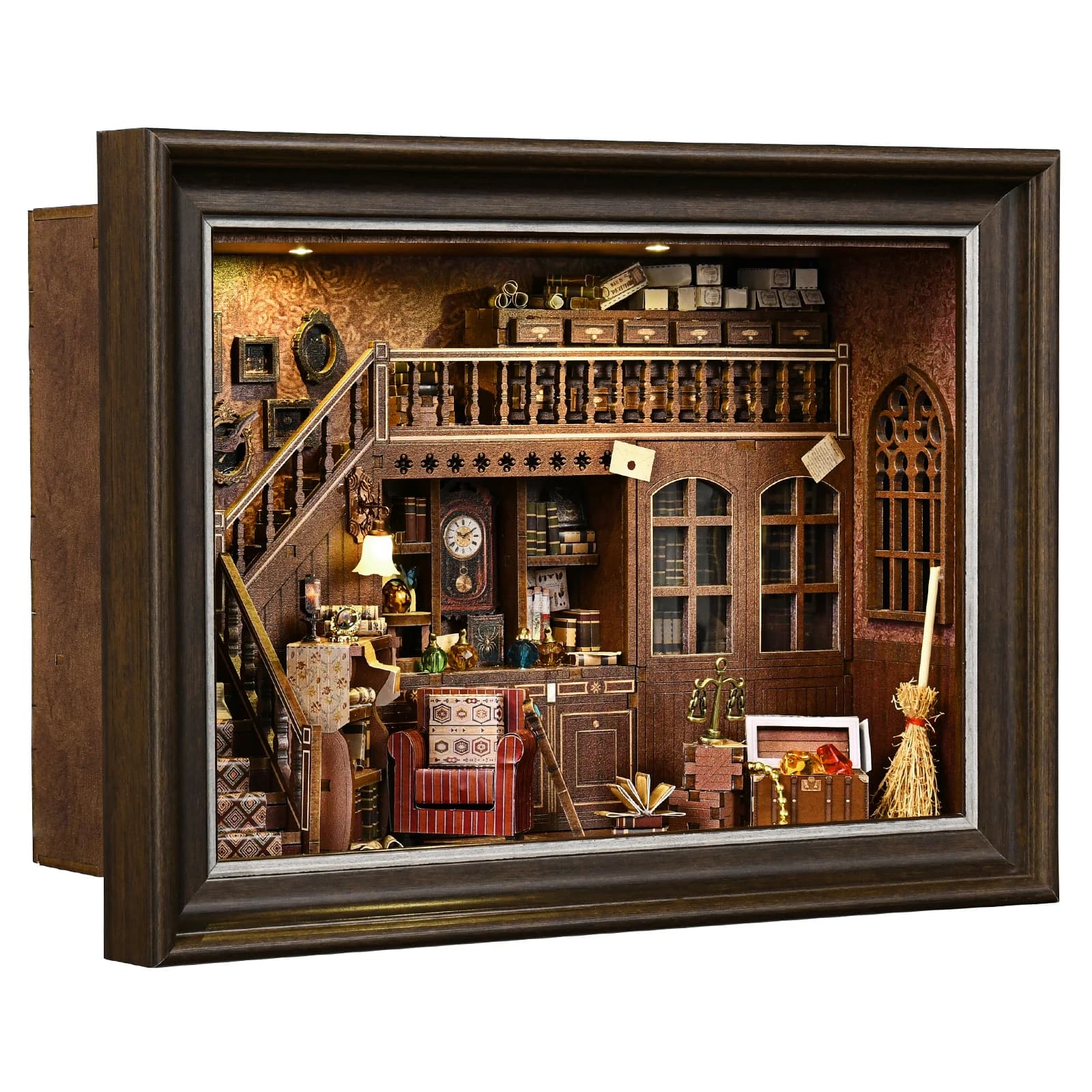 Kit de construction de nichoir à livres DIY 3D en bois, modèle de maison de poupée, insert de biblio