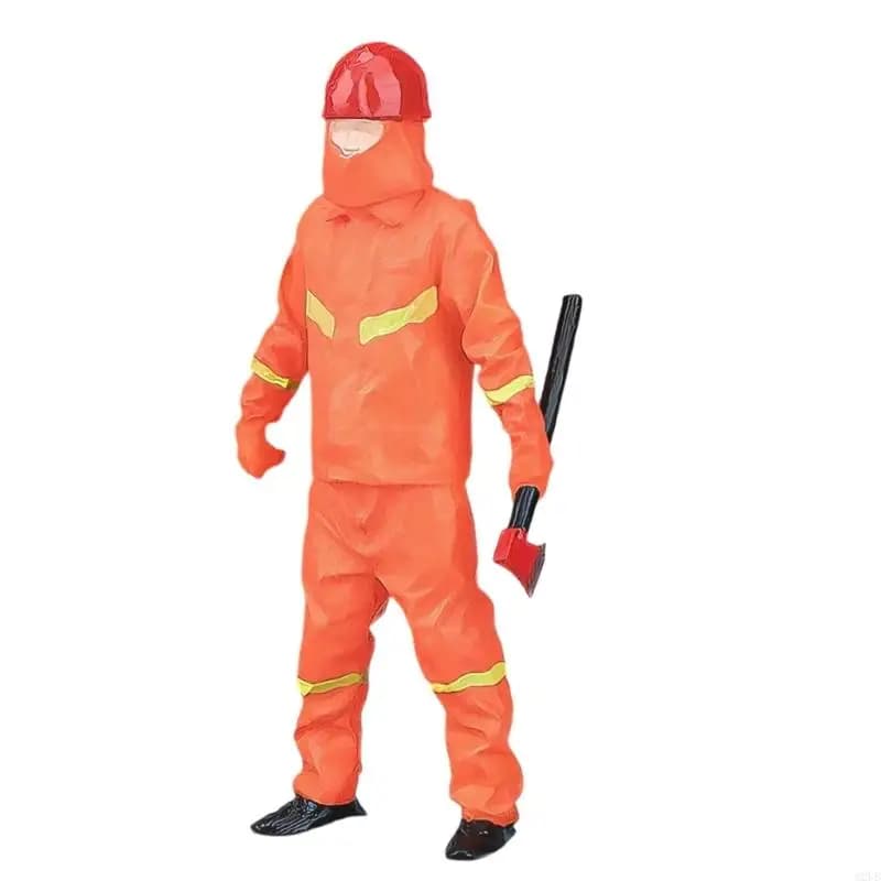 Figurine pompier Miniature en résine, modèle pompier, échelle 1/32, jeu rôle interactif pour enfants