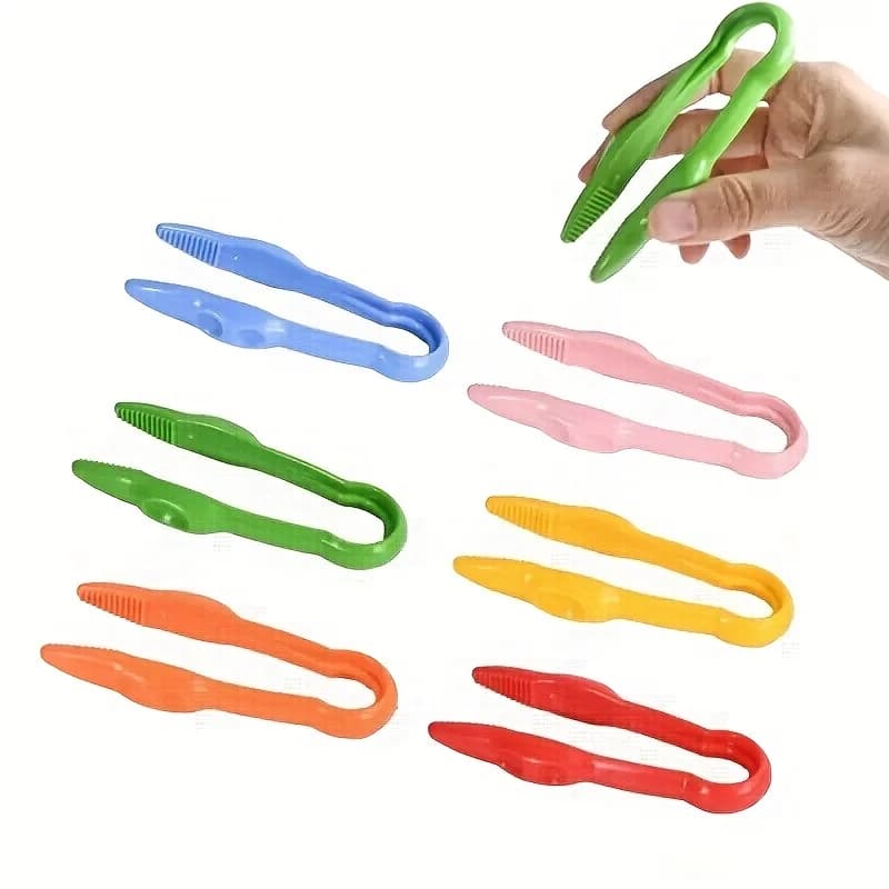 Outils d'entraînement à la motricité fine : Pinces à tête compressée, pinces colorées, pinces en pla