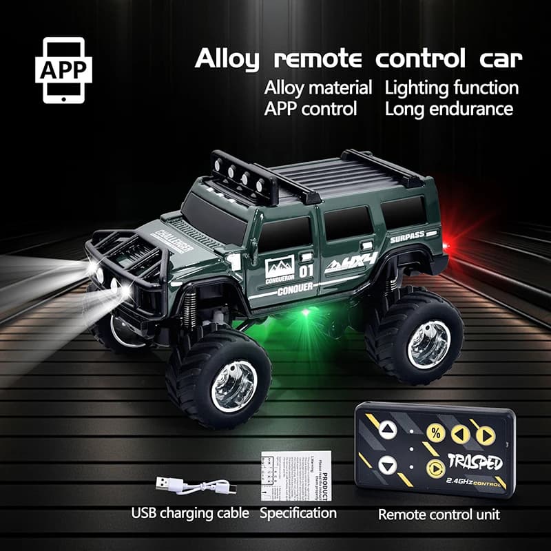Enfant RC 1:64 double Mode 2.4G Mini voiture télécommande Tuck alliage jouet voiture régulateur de v