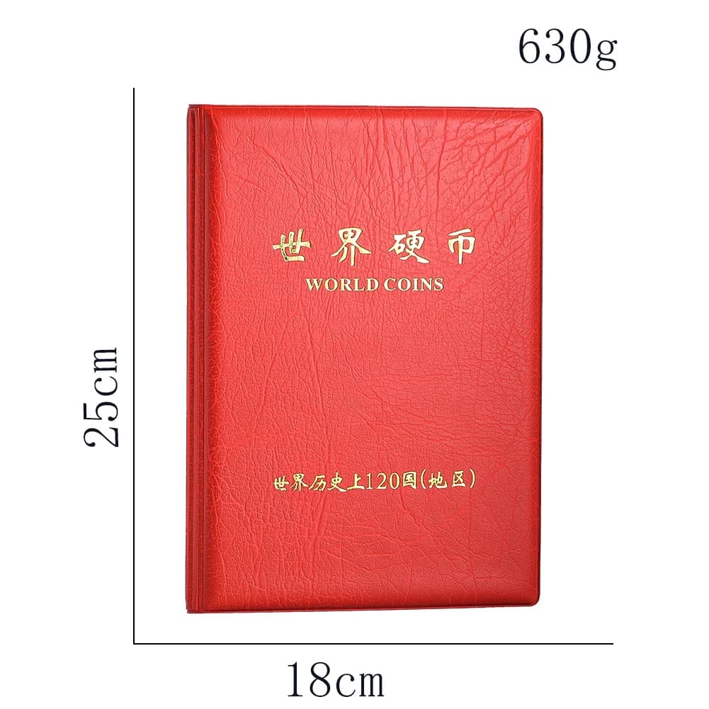 Album de 120 pièces de monnaie du monde entier, pour pièces de pays et régions, avec drapeaux commém