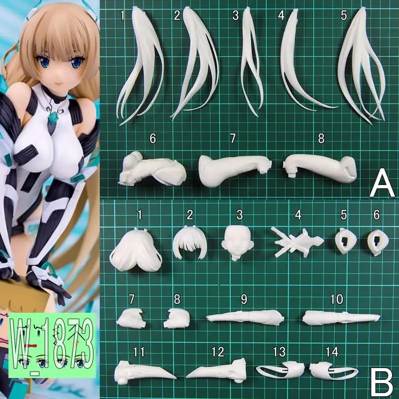 Figurine de personnage d'animation Angela Balzac, non peinte, non assemblée, en PVC, kit de figurine