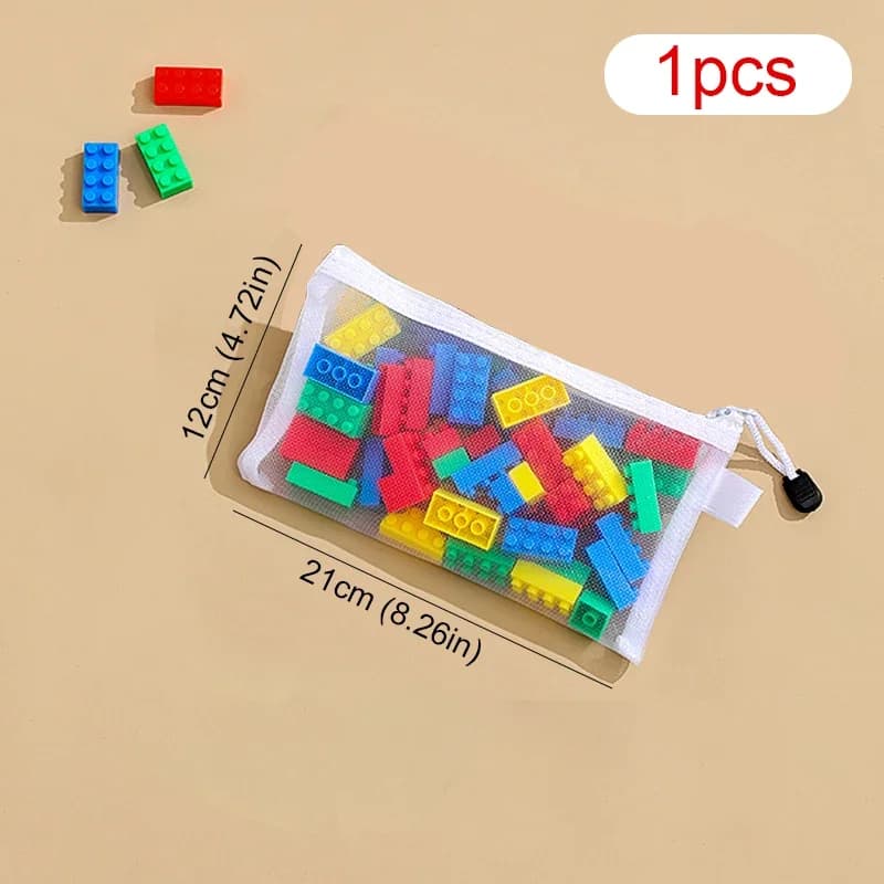 Lot de 3 sacs de rangement pour puzzles, sacs de classification pour blocs de construction, sacs en